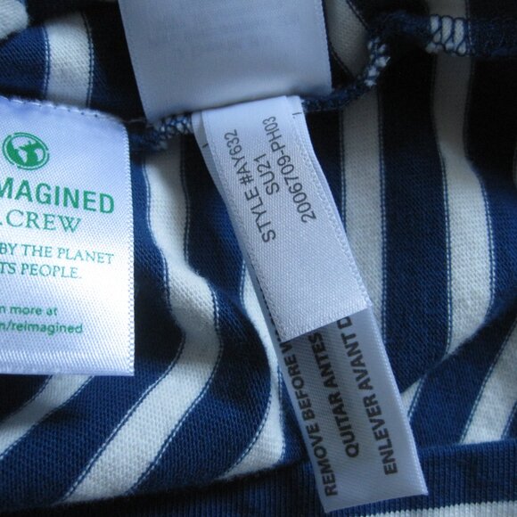 J. Crew Knit Front-Pocket Shift Dress in Blue & White Stripes Size S 100% Cotton - Picture 7 of 8